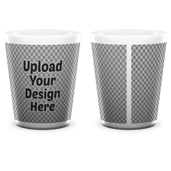 Upload Your Own Ceramic Shot Glass - White - Front & Back