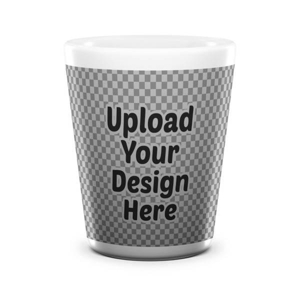 Upload Your Own Ceramic Shot Glass - White - Front