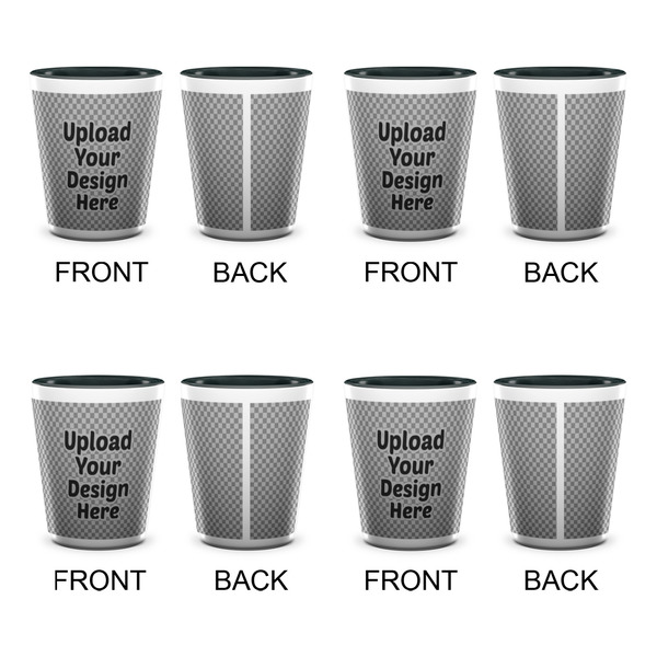 Upload Your Own Ceramic Shot Glasses - Two Tone - Set of 4 - Front & Back