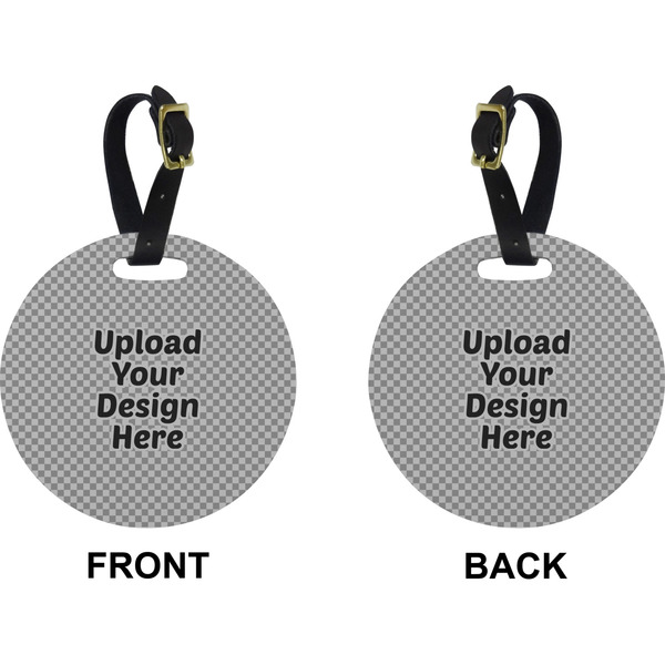 Upload Your Own Circle Luggage Tag (Front + Back)