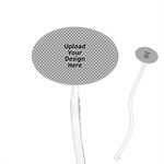 7" Oval Plastic Stir Sticks - Clear (Upload Your Own)