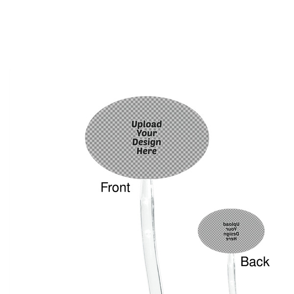 Upload Your Own Clear Plastic 7" Stir Stick - Oval - Front & Back