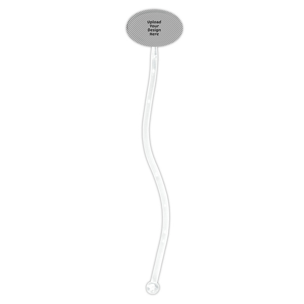 Upload Your Own Clear Plastic 7" Stir Stick - Oval - Single Stick