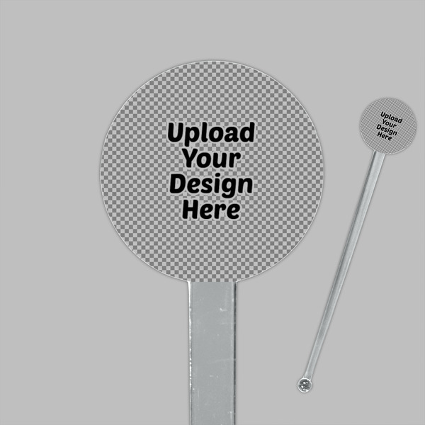 Upload Your Own Clear Plastic 7" Stir Stick - Round - Closeup