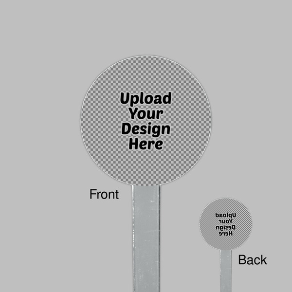 Upload Your Own Clear Plastic 7" Stir Stick - Round - Front & Back