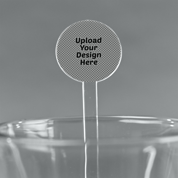 Custom 7" Round Plastic Stir Sticks - Clear (Upload Your Own)