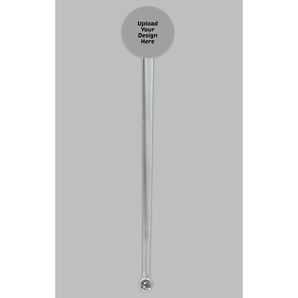 Upload Your Own Clear Plastic 7" Stir Stick - Round - Single Stick