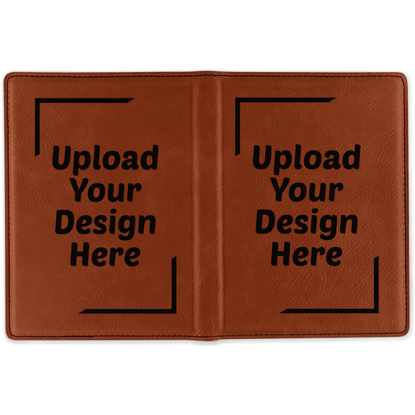 Upload Your Own Cognac Leather Passport Holder Outside Double Sided - Apvl