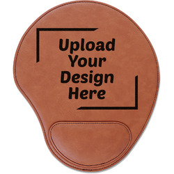 Leatherette Mouse Pad with Wrist Support (Upload Your Own)
