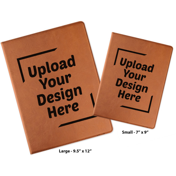 Upload Your Own Cognac Leatherette Portfolios with Notepads - Compare Sizes