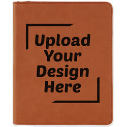 Leatherette Zipper Portfolio with Notepad (Upload Your Own)