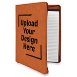 Leatherette Zipper Portfolio with Notepad (Upload Your Own)