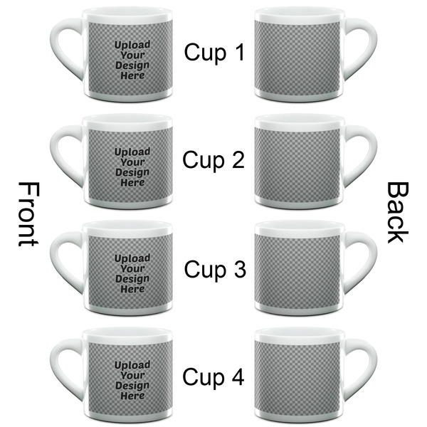 Upload Your Own Double Shot Espresso Cup - Set of 4 - Front & Back