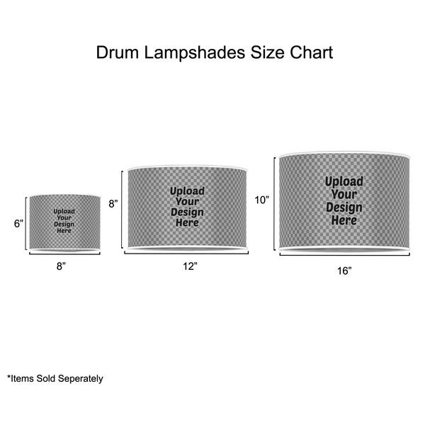 Upload Your Own Drum Lampshades - Sizing Chart