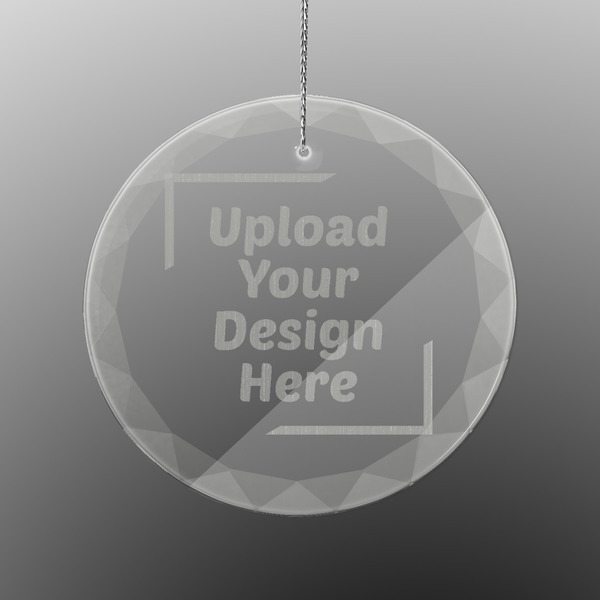 Upload Your Own Engraved Glass Ornament - Round (Front)