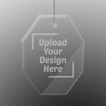 Engraved Glass Ornament - Octagon (Upload Your Own)