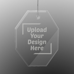Engraved Glass Ornament - Octagon (Upload Your Own)