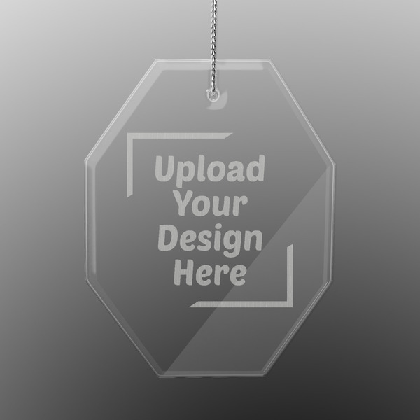 Upload Your Own Engraved Glass Ornaments - Octagon