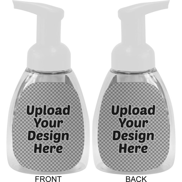 Upload Your Own Foam Soap Bottle - White - Front & Back