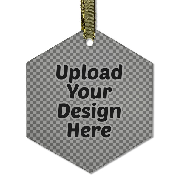 Upload Your Own Frosted Glass Ornament - Hexagon