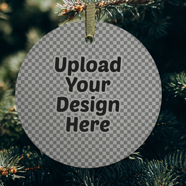 Upload Your Own Frosted Glass Ornament - Round (Lifestyle)