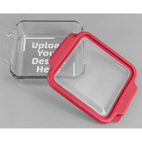 Upload Your Own Glass Cake Dish - 8"x8" - Dish w/ Lid