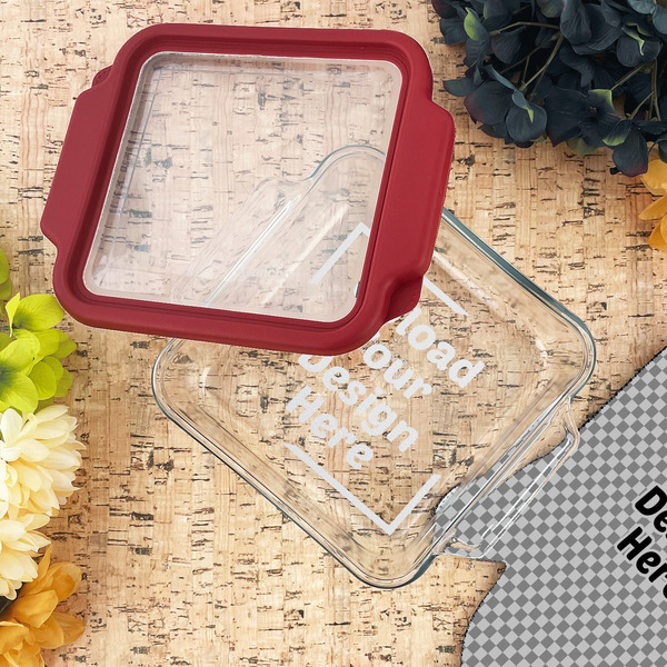 Upload Your Own Glass Cake Dish - 8"x8" - Lifestyle