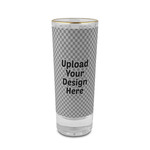 2 oz Shot Glass - Glass with Gold Rim - Single (Upload Your Own)