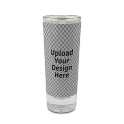 2 oz Shot Glass - Glass with Gold Rim (Upload Your Own)