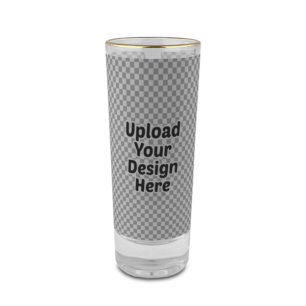 Custom 2 oz Shot Glasses - Glass with Gold Rim - Set of 4 (Upload Your Own)