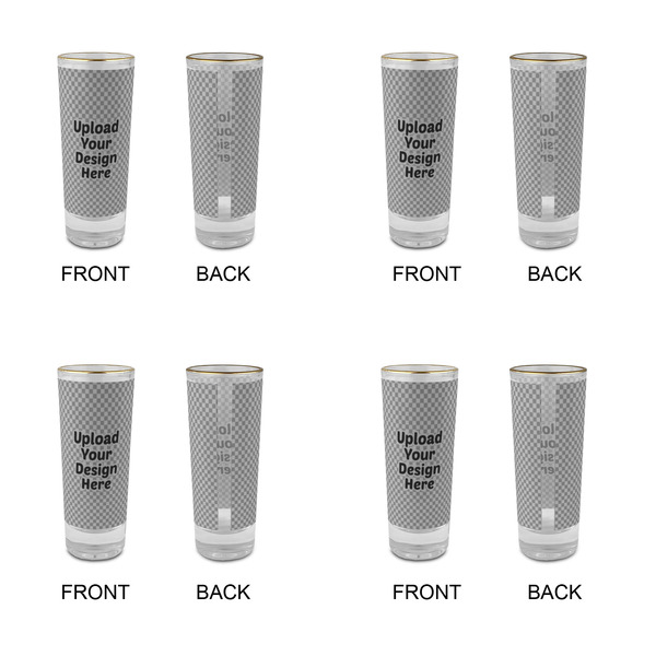 Upload Your Own Glass Shot Glass - 2oz - Set of 4 - Front & Back
