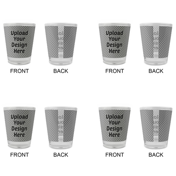 Upload Your Own Glass Shot Glass - Standard - Set of 4 - Front & Back
