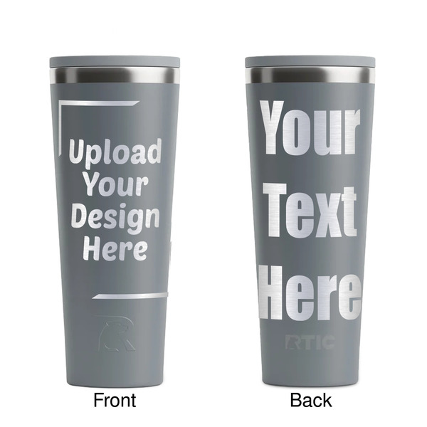 Upload Your Own Grey RTIC Everyday Tumbler - 28 oz. - Front and Back