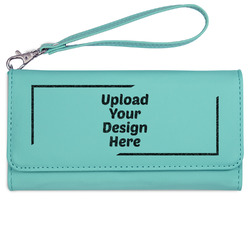 Ladies Leatherette Wallet - Laser Engraved - Teal (Upload Your Own)