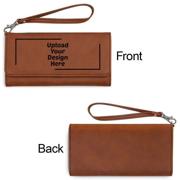 Upload Your Own Ladies Wallets - Faux Leather - Rawhide - Front & Back View