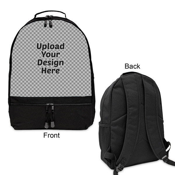 Upload Your Own Large Backpack - Black - Front & Back View