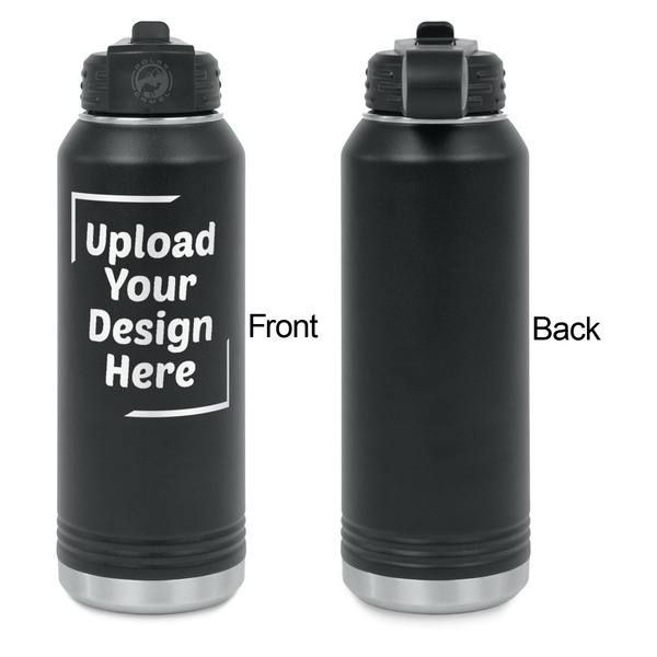 Upload Your Own Laser Engraved Water Bottles - Front Engraving - Front & Back View