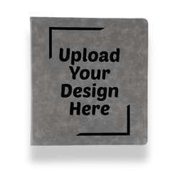 Leather Binder - 1" - Grey (Upload Your Own)