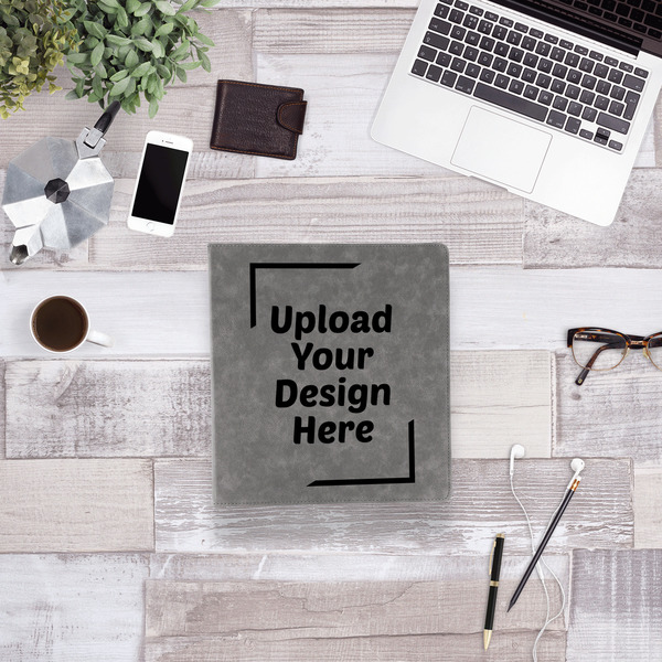 Upload Your Own Leather Binder - 1" - Grey - Lifestyle View