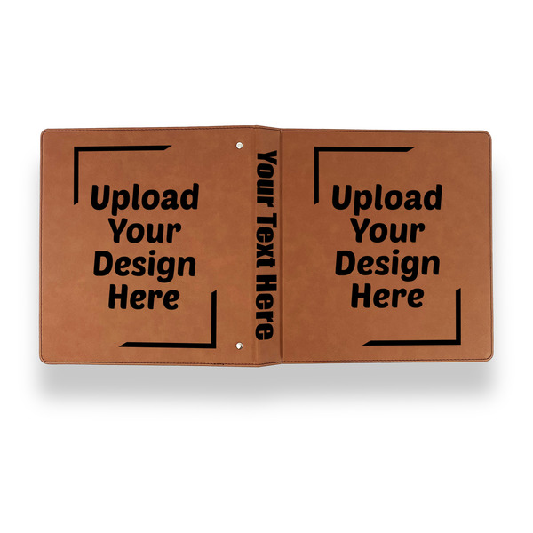 Upload Your Own Leather Binder - 1" - Rawhide - Back Spine Front View