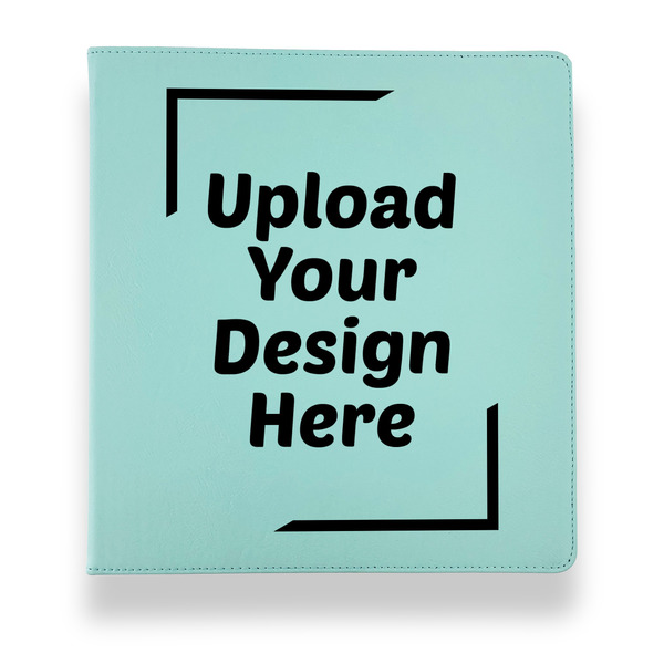 Upload Your Own Leather Binders - 1" - Teal - Front View
