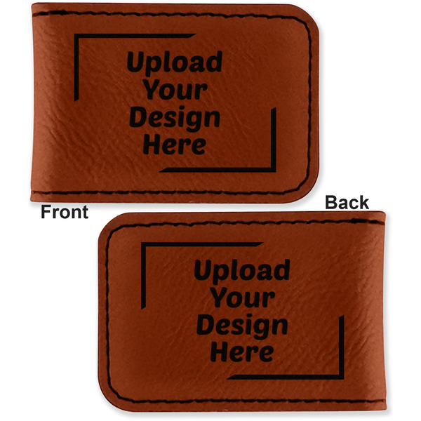 Upload Your Own Leatherette Magnetic Money Clip - Front and Back