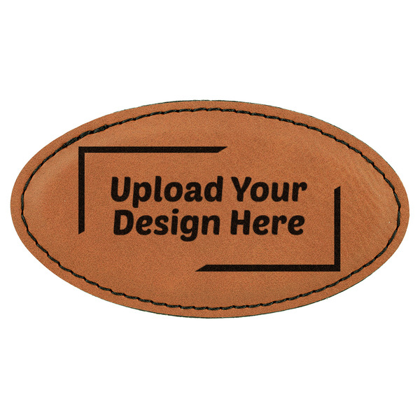Custom Leatherette Oval Name Badge with Magnet (Upload Your Own)