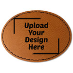 Faux Leather Iron On Patch - Oval (Upload Your Own)