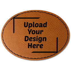 Faux Leather Iron On Patch - Oval (Upload Your Own)