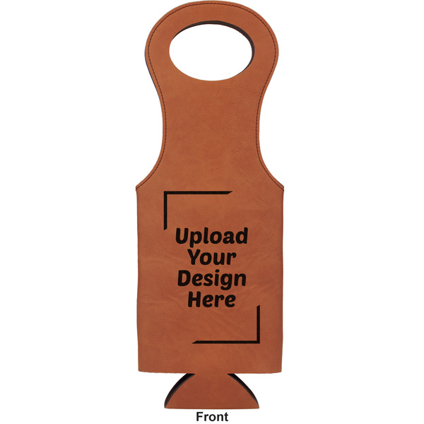 Upload Your Own Leatherette Wine Tote Single Sided - Front and Back