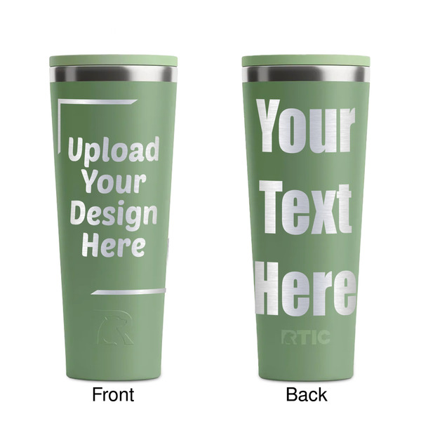 Upload Your Own Light Green RTIC Everyday Tumbler - 28 oz. - Front and Back