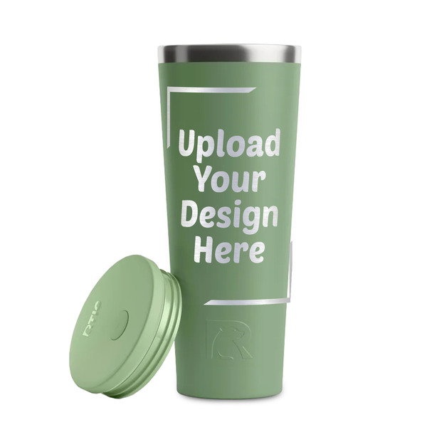 Upload Your Own Light Green RTIC Everyday Tumbler - 28 oz. - Lid Off