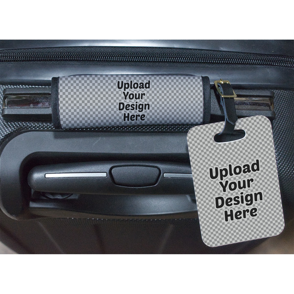 Upload Your Own Luggage Wrap & Plastic Rectangular Tag - In Context