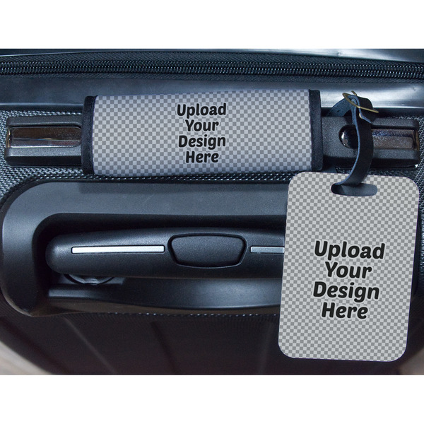 Upload Your Own Metal Luggage Tag & Handle Wrap - In Context